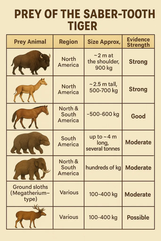 prey of saber tooth tiger