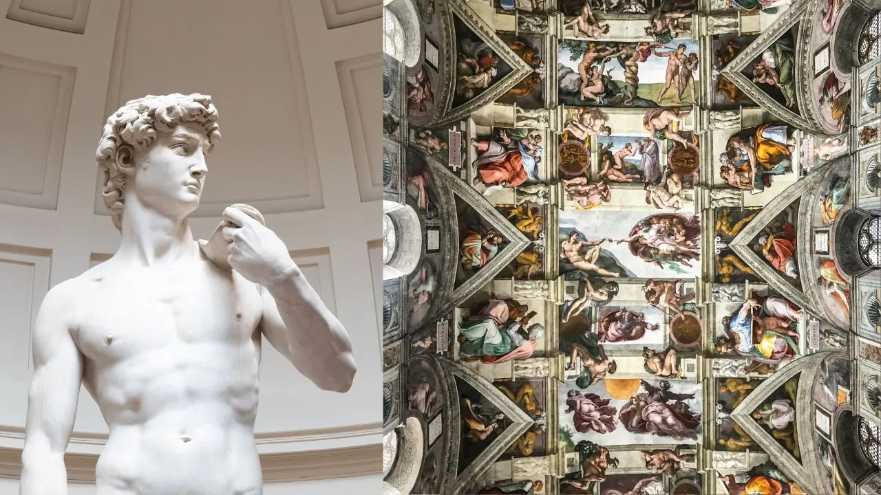 Michelangelo sculpture and painting
