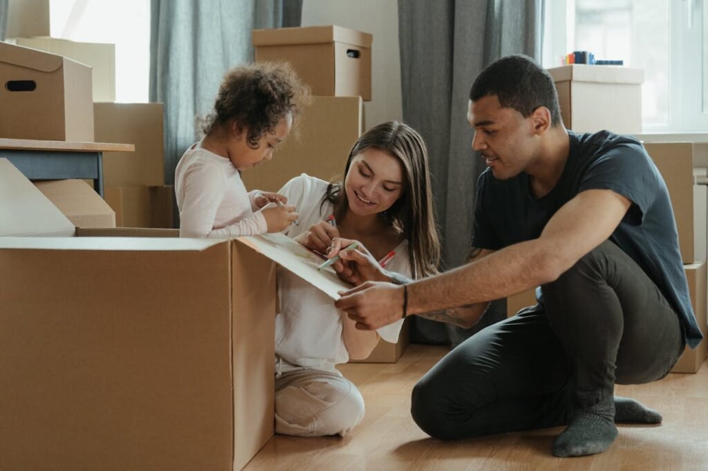 family packing for the move