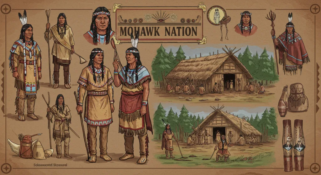 Mohawk Nation in traditional clothing.