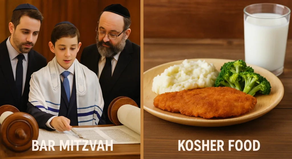 Important Jewish Traditions (Bat and Bar mitzvah, and kosher food)