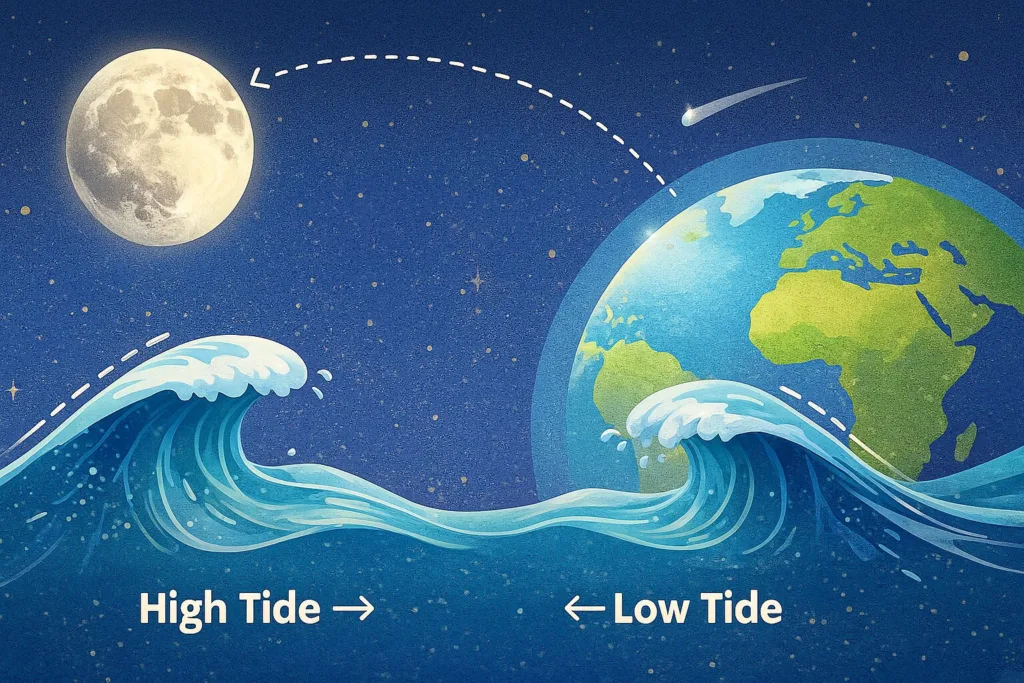 The Moon controls tides on Earth.
