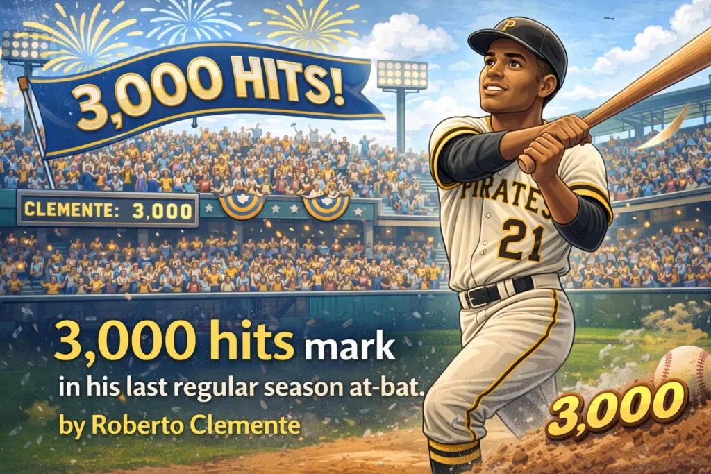 Baseball Career & Achievements. 3,000 hits mark in his last regular season at-bat on September 30, 1972.