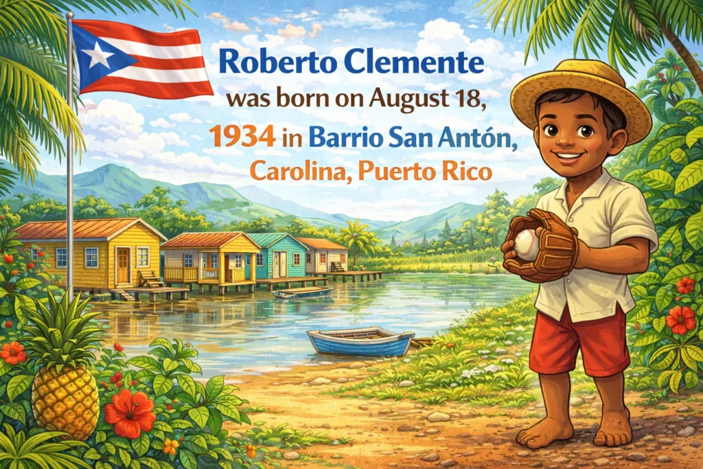 Timeline of Roberto Clemente's Early Life. 