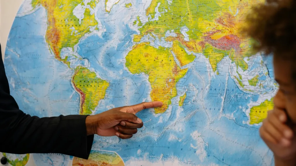 Africa map on Globe